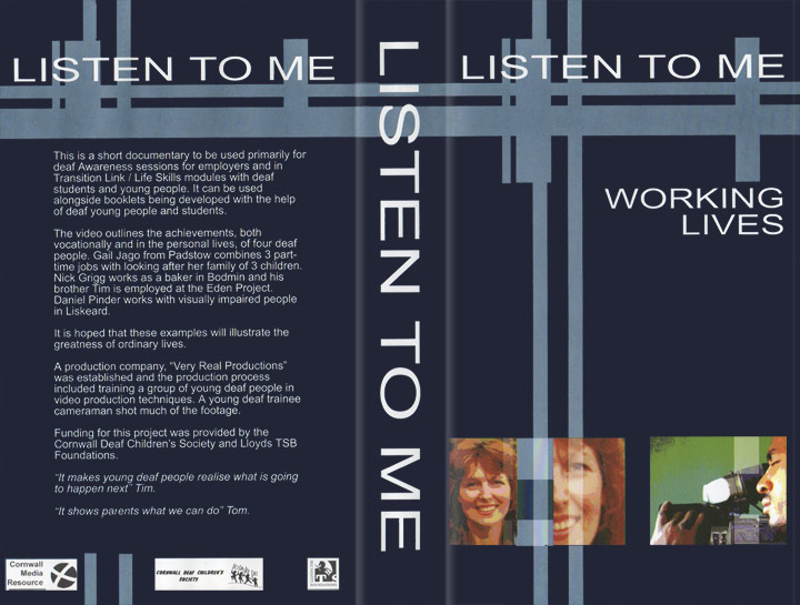Video box cover - Listen to Me, Working Lives